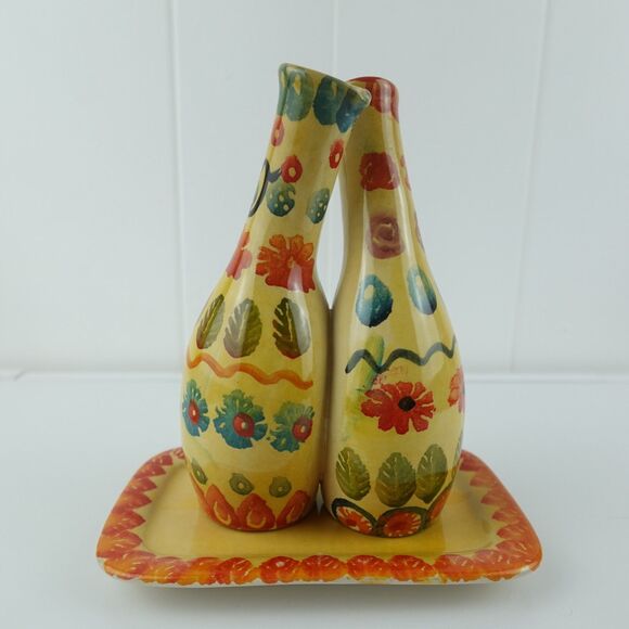 Italica Ars Hand Painted Italian Oil & Vinegar Set - Picture 1 of 14